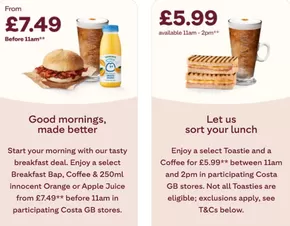 Catalogue Costa Coffee à Mohammédia | Offre | 2025-06-04T00:00:00.000Z - 2025-06-18T00:00:00.000Z